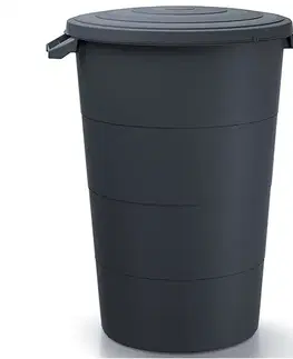 Záhradné koše NABBI IDSM80U plastová záhradná nádoba s úchytkami 80 l antracit