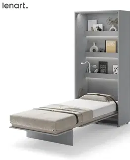 Postele Dig-net nábytok Sklápacia posteľ Lenart BED CONCEPT BC-03 sivá | 90 x 200 cm
