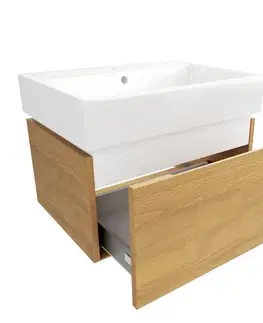 Kúpeľňový nábytok Kúpeľňová skrinka s umývadlom SAT Feel 60x30x46 cm medový dub mat SATFEEL60DMU2 SATFEEL60DMU2