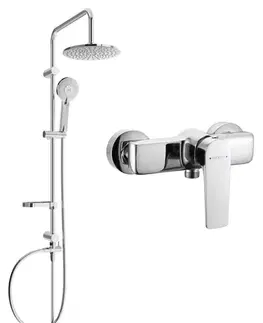 Sprchy a sprchové panely MEXEN/S - Carl sprchový stĺp vrátane sprchovej batérie Lynx, chróm 745940240-00