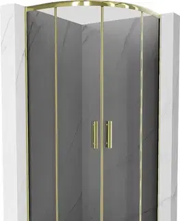 Vane MEXEN/S - Rio sprchovací kút štvrťkruh 70 x 70, grafit, zlatá + vanička Rio, biela - 863-070-070-50-40-4710 863-070-070-50-0-4710