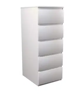 Komody a skrinky Moderná komoda 5W, biela