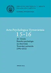 Filozofia Acta Psychologica Tyrnaviensia 15-16. - Marián Špajdel