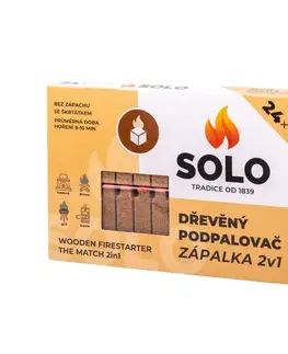 Záhradné grily SOLO Drevený podpaľovač zápalka 2v1 24ks 620117