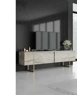 Konferenčné stolíky Televízny stolík Luxe Travertine and Gold