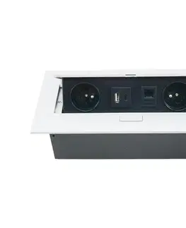 Predlžovacie káble  Výklopná zásuvková lišta 2x 230V + USB-A 3,1A + USB-C 15,5W + RJ45 230V 4739531