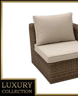 Záhradné stoličky a kreslá DEOKORK Ratanové ĽAVÉ ukončenie BORNEO LUXURY (hnedá)