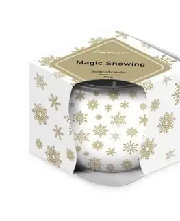 Vianočné dekorácie Kinekus Sviečka vonná Emocio sklo 70x62mm,Magic Snowing bielo-zlatá