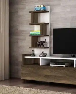 TV stolíky ANDORA televízny stolík, biela/orech