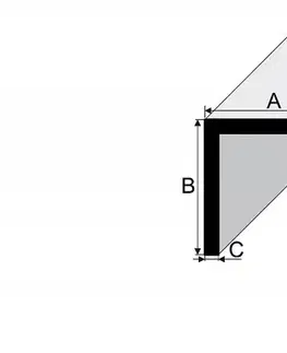 Kutilské profily Rohový profil rovnoramenný Stříbro E01 tl. 2 mm