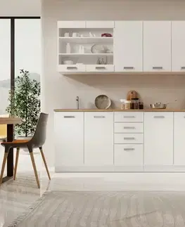 Kompletné kuchynské zostavy ArtAdrk Kuchynská linka BUBBLE | 260 cm biela