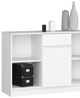 Komody a skrinky Moderná komoda B52-120, biela