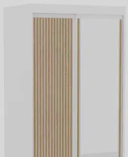 Šatníkové skrine ArtAdrk Šatníková skriňa  DELIA | biela/dub artisan 120 cm
