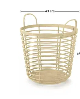 Úložné boxy NABBI IKPIR430 plastový univerzálny kôš s úchytkami 43 cm béžová