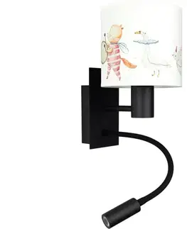 Svietidlá BRILAGI - flexibilná LED lampa BOBO 1xE27/25W/230V + LED/3W čierna/biela/zvieratká BG1558+BG5576
