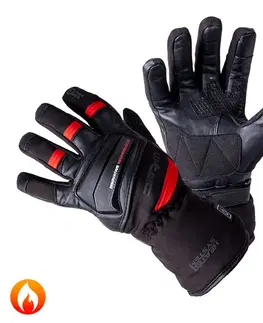 Zimné rukavice Vyhrievané moto a lyžiarske rukavice W-TEC HEATamo 2x2000 mAh čierno-červená - XS