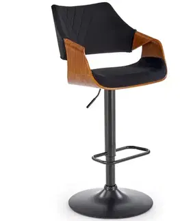 Barové stoličky Barová Stolička H124 orech/čierna