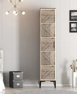 Šatňové skrine Šatníková skriňa Kumsal P - Walnut, White