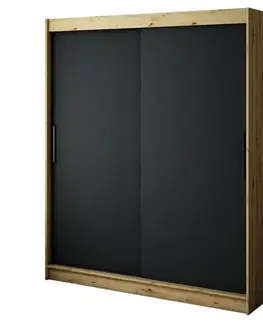Šatníkové skrine Skriňa Halifax T 180 Dub Artisan/čierna
