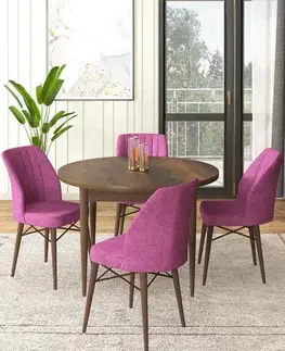 Jedálenské sety Dining Table & Chairs Set (5 Pieces) Rox - Baroque, Purple
