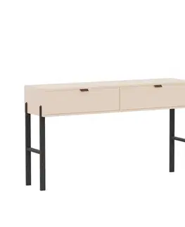 Kozmetický stolík CAMERON, bézový toaletný stolík, 2 zásuvky