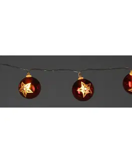 Vianočné dekorácie Svetelná vianočná reťaz Stars, 120 cm, 10 LED, farba meď, na batérie