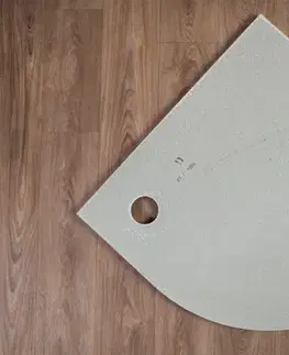 Vane H K - THOR Sprchová vanička z liateho mramoru, štvrťkruh, R550 80x80x3 cm SE-THOR-80Q