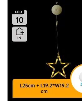 Vianočné dekorácie  B.V.  - LED Vianočná dekorácia LED/3xAAA hviezda 19cm B10303K5W