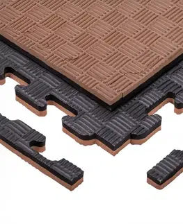 Podložky na cvičenie Puzzle tatami podložka inSPORTline Sazegul 100x100x2 cm mocha mousse-čierna, vzor 5 prúžkov