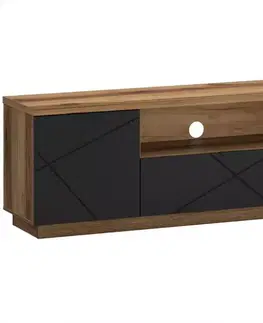 Sektorový nábytok TV stolík Orient B 1d1d dub delano tmavý/čierny