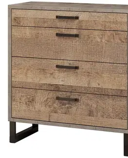 Komody NABBI Bova CH-4DR zásuvková komoda pieskový dub / woodcon