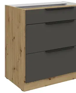 Kuchynské skrinky stojace Kuchynská skrinka Aria-Gr/Ar Anti Fingerprint 80d 3s Bb