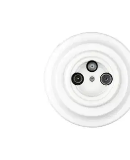 Predlžovacie káble Bohemia-Design - Porcelánová retro TV/SAT-W zásuvka s rámikom biela K1-TV/SAT-W
