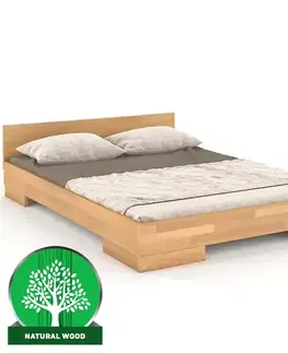 Dvojlôžkové postele Posteľ drevené  buk Skandica Spectrum Nízka 140x200 prírodná