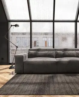 Veľké pohovky DELIFE Veľká pohovka Sirpio 230x95 cm mikrovlákno khaki-hnedá s taburetom