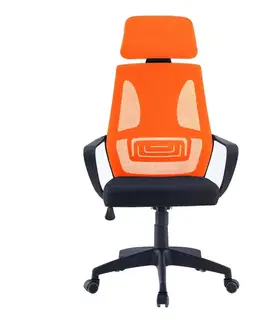 Kancelárske stoličky KONDELA Taxis New kancelárske kreslo čierna / oranžová