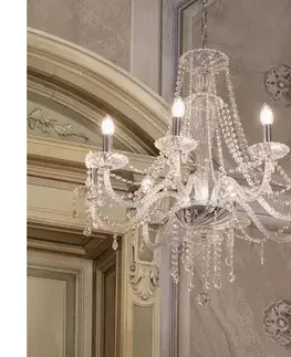 Svietidlá Ideal Lux - Krištáľový luster na reťazi AMADEUS 8xE14/40W/230V pr. 80 cm číra 168777