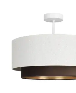 Svietidlá  Prisadený luster NATIA 1xE27/60W/230V, priemer 45 cm, biela/hnedá H0227