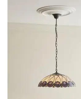 Svietidlá Endon 111985 - Luster na reťazi Tiffany HUTCHINSON 3x E27/10W/230V priemer 50 cm 111985