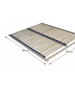 Rošty do postelí KONDELA Twinpack lamelový rošt 160x200 cm brezové drevo