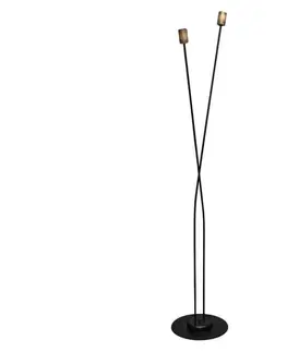 Lampy  Lampová noha HARVARD 2xE27/15W/230V mosadz S-1026/2 BK+AB