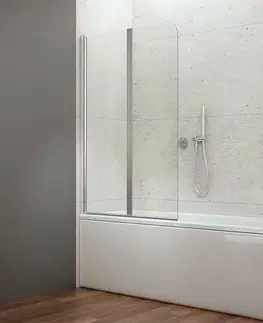 Sprchové dvere AQUALINE - WILA vaňová zástena 900x1400, skladacie, chrom, číre sklo AQ5742