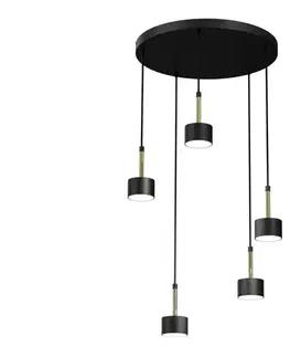Svietidlá  Luster na lanku ARENA 5xGX53/11W/230V čierna/zlatá MLP7763