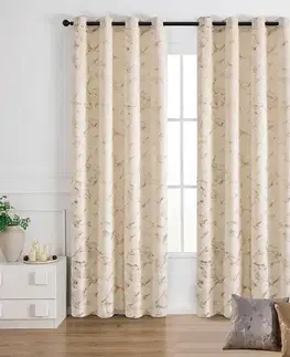 Závesy do spálne Záves na krúžkoch GOLDY VET479/1/210GSM 140x250 cm  krémový