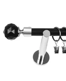 Garniže a kolajničky Garniža I stylus fi 19  240 cm guľa krištáľ čierny/chróm