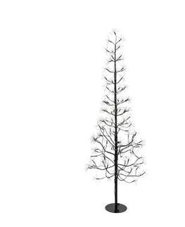 Svetelné reťaze do exteriéru Vianočná stojaca lampa Čierny strom 150 cm vrátane LED s časovačom IP44 - Caspar