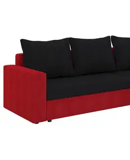 Sedacie súpravy NABBI Lucca L/P rohová sedačka s rozkladom a úložným priestorom čierna / červená