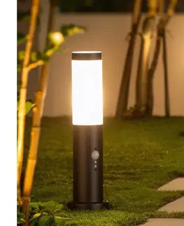 Záhradné lampy BRILAGI - Vonkajšia lampa so senzorom NOVA 1xE27/15W/230V 40 cm IP44 čierna FG-KH142PSH-40-SEN-BLK