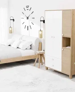 Šatníkové skrine MOLE šatníková skriňa so zásuvkami, biela/sepet