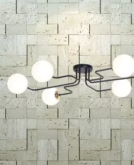 Moderné lampy do obývačky Luster Kari Čierna/Zlatý K-4706 LW6